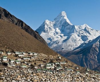 Khumjung village, Sagarmatha National Park, Nepal- Ama Dablam, a